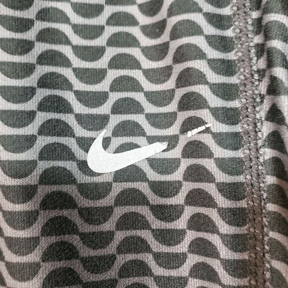 Nike Leggings Women Large Black Gray Printed Running Dri Fit Athletic Drawstring - Picture 10 of 12